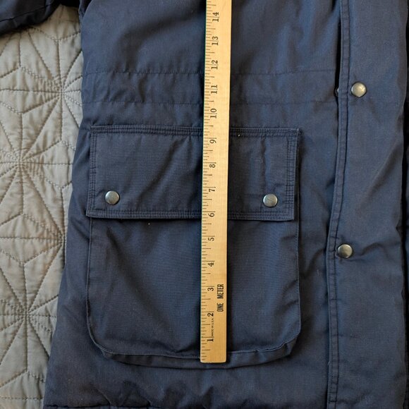 Vintage 90s St. John's Bay Navy Parka Hooded Plaid Lining Utility XL Gorpcore - Picture 11 of 16